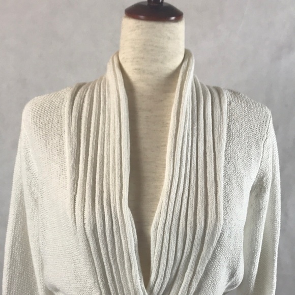 NWOT White + Warren Open Front Cardigan with Long Sleeves and Removable Tie Belt - Picture 2 of 10